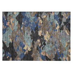 Machine Washable Indoor/Outdoor Chantille ACN2497 Black 1'8" x 2'6" Rug