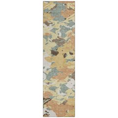Machine Washable Indoor/Outdoor Chantille ACN2497 Gold 2'3" x 7'6" Runner Rug