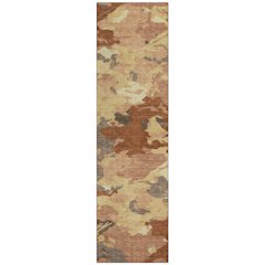Machine Washable Indoor/Outdoor Chantille ACN2497 Orange 2'3" x 7'6" Runner Rug