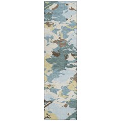 Machine Washable Indoor/Outdoor Chantille ACN2497 Teal 2'3" x 7'6" Runner Rug
