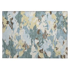 Machine Washable Indoor/Outdoor Chantille ACN2497 Teal 1'8" x 2'6" Rug