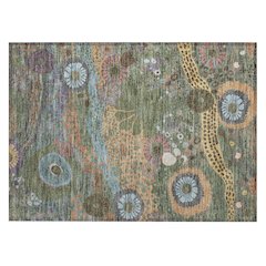 Machine Washable Indoor/Outdoor Chantille ACN2498 Green 1'8" x 2'6" Rug