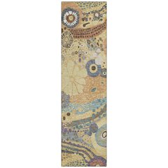 Machine Washable Indoor/Outdoor Chantille ACN2498 Gold 2'3" x 7'6" Runner Rug