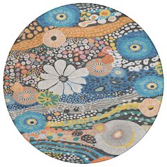 Machine Washable Indoor/Outdoor Chantille ACN2498 Gray 8' x 8' Round Rug