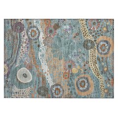 Machine Washable Indoor/Outdoor Chantille ACN2498 Teal 1'8" x 2'6" Rug
