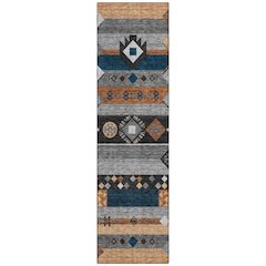 Machine Washable Indoor/Outdoor Chantille ACN2499 Black 2'3" x 7'6" Runner Rug