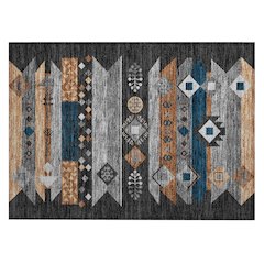Machine Washable Indoor/Outdoor Chantille ACN2499 Black 1'8" x 2'6" Rug