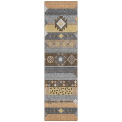 Machine Washable Indoor/Outdoor Chantille ACN2499 Brown 2'3" x 7'6" Runner Rug