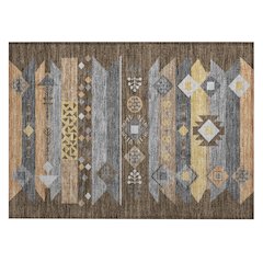 Machine Washable Indoor/Outdoor Chantille ACN2499 Brown 1'8" x 2'6" Rug