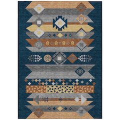 Machine Washable Indoor/Outdoor Chantille ACN2499 Blue 2'6" x 3'10" Rug
