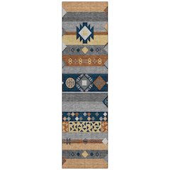 Machine Washable Indoor/Outdoor Chantille ACN2499 Blue 2'3" x 7'6" Runner Rug
