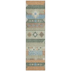 Machine Washable Indoor/Outdoor Chantille ACN2499 Green 2'3" x 7'6" Runner Rug
