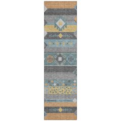 Machine Washable Indoor/Outdoor Chantille ACN2499 Teal 2'3" x 7'6" Runner Rug