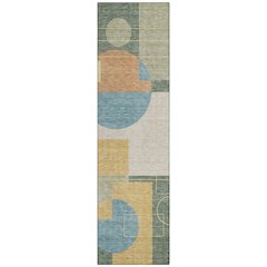Machine Washable Indoor/Outdoor Chantille ACN2500 Green 2'3" x 7'6" Runner Rug