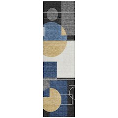 Machine Washable Indoor/Outdoor Chantille ACN2500 Black 2'3" x 7'6" Runner Rug