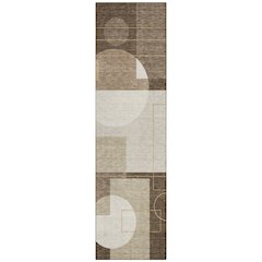 Machine Washable Indoor/Outdoor Chantille ACN2500 Brown 2'3" x 7'6" Runner Rug