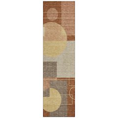 Machine Washable Indoor/Outdoor Chantille ACN2500 Orange 2'3" x 7'6" Runner Rug