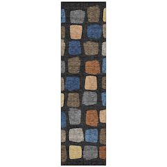 Machine Washable Indoor/Outdoor Chantille ACN2501 Black 2'3" x 7'6" Runner Rug