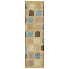 Machine Washable Indoor/Outdoor Chantille ACN2501 Gold 2'3" x 7'6" Runner Rug