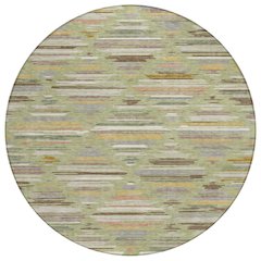 Machine Washable Indoor/Outdoor Chantille ACN2502 Green 8' x 8' Round Rug