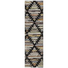 Machine Washable Indoor/Outdoor Chantille ACN2502 Black 2'3" x 7'6" Runner Rug