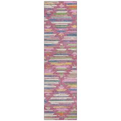 Machine Washable Indoor/Outdoor Chantille ACN2502 Pink 2'3" x 7'6" Runner Rug