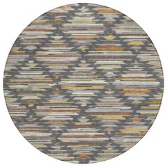 Machine Washable Indoor/Outdoor Chantille ACN2502 Gray 8' x 8' Round Rug