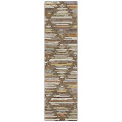 Machine Washable Indoor/Outdoor Chantille ACN2502 Brown 2'3" x 7'6" Runner Rug