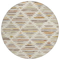 Machine Washable Indoor/Outdoor Chantille ACN2502 Ivory 8' x 8' Round Rug