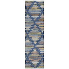 Machine Washable Indoor/Outdoor Chantille ACN2502 Blue 2'3" x 7'6" Runner Rug