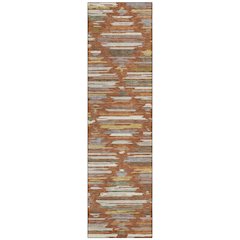 Machine Washable Indoor/Outdoor Chantille ACN2502 Orange 2'3" x 7'6" Runner Rug