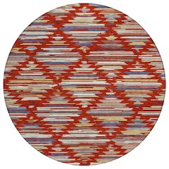 Machine Washable Indoor/Outdoor Chantille ACN2502 Red 8' x 8' Round Rug