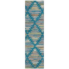 Machine Washable Indoor/Outdoor Chantille ACN2502 Teal 2'3" x 7'6" Runner Rug