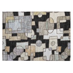 Machine Washable Indoor/Outdoor Chantille ACN2503 Black 1'8" x 2'6" Rug