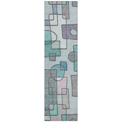 Machine Washable Indoor/Outdoor Chantille ACN2503 Teal 2'3" x 7'6" Runner Rug