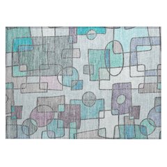 Machine Washable Indoor/Outdoor Chantille ACN2503 Teal 1'8" x 2'6" Rug