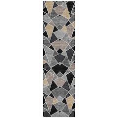 Machine Washable Indoor/Outdoor Chantille ACN2504 Black 2'3" x 7'6" Runner Rug