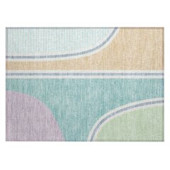 Machine Washable Indoor/Outdoor Chantille ACN2505 Teal 1'8" x 2'6" Rug