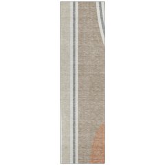 Machine Washable Indoor/Outdoor Chantille ACN2505 Brown 2'3" x 7'6" Runner Rug