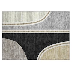 Machine Washable Indoor/Outdoor Chantille ACN2505 Black 1'8" x 2'6" Rug