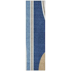 Machine Washable Indoor/Outdoor Chantille ACN2505 Blue 2'3" x 7'6" Runner Rug