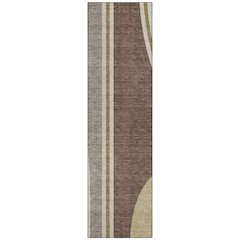 Machine Washable Indoor/Outdoor Chantille ACN2505 Brown 2'3" x 7'6" Runner Rug