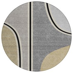 Machine Washable Indoor/Outdoor Chantille ACN2505 Gray 8' x 8' Round Rug