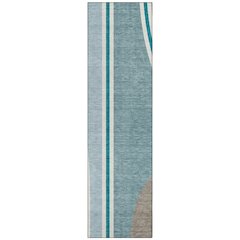 Machine Washable Indoor/Outdoor Chantille ACN2505 Teal 2'3" x 7'6" Runner Rug