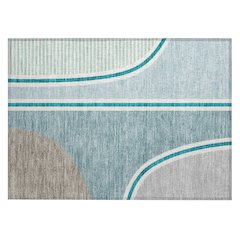 Machine Washable Indoor/Outdoor Chantille ACN2505 Teal 1'8" x 2'6" Rug