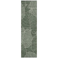 Machine Washable Indoor/Outdoor Chantille ACN2506 Green 2'3" x 7'6" Runner Rug