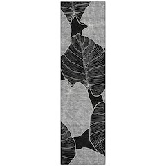 Machine Washable Indoor/Outdoor Chantille ACN2506 Black 2'3" x 7'6" Runner Rug