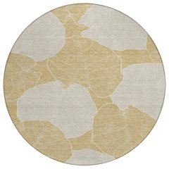 Machine Washable Indoor/Outdoor Chantille ACN2506 Gold 8' x 8' Round Rug