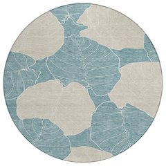 Machine Washable Indoor/Outdoor Chantille ACN2506 Teal 8' x 8' Round Rug