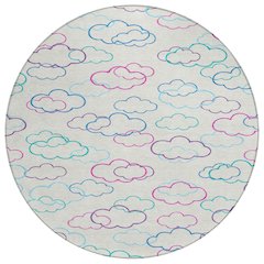 Machine Washable Indoor/Outdoor Chantille ACN2508 Ivory 8' x 8' Round Rug